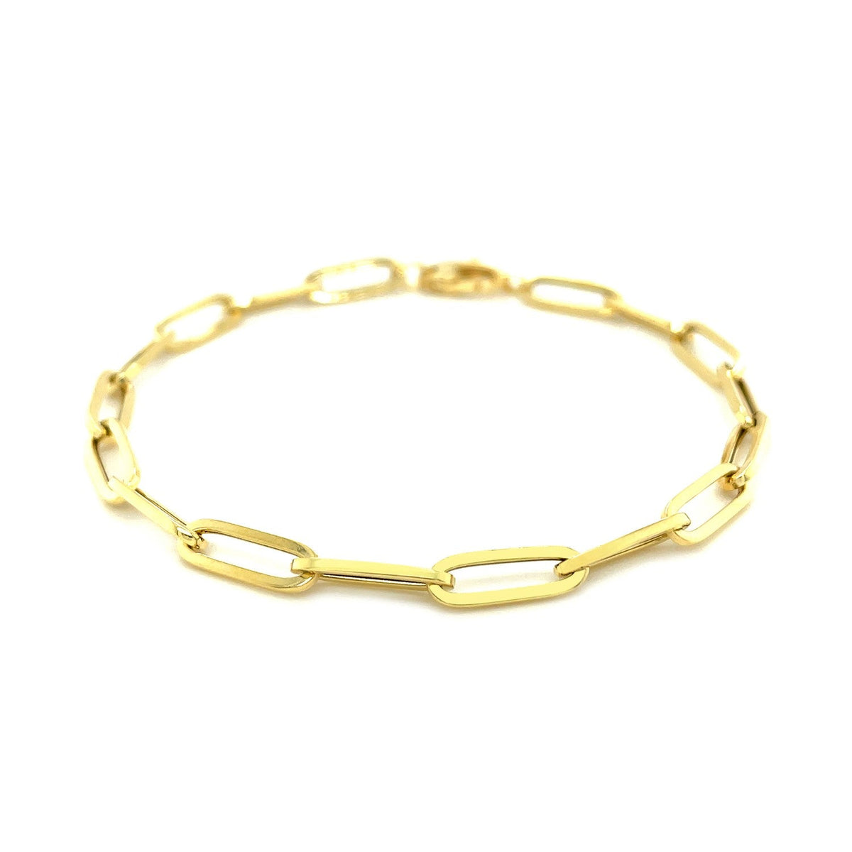 14K Yellow Gold Paperclip Chain Bracelet