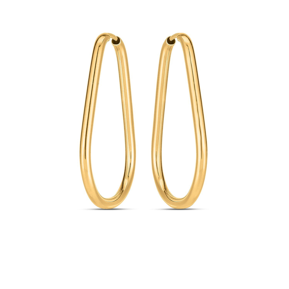14K Yellow Gold Pear Endless Hoop Earrings