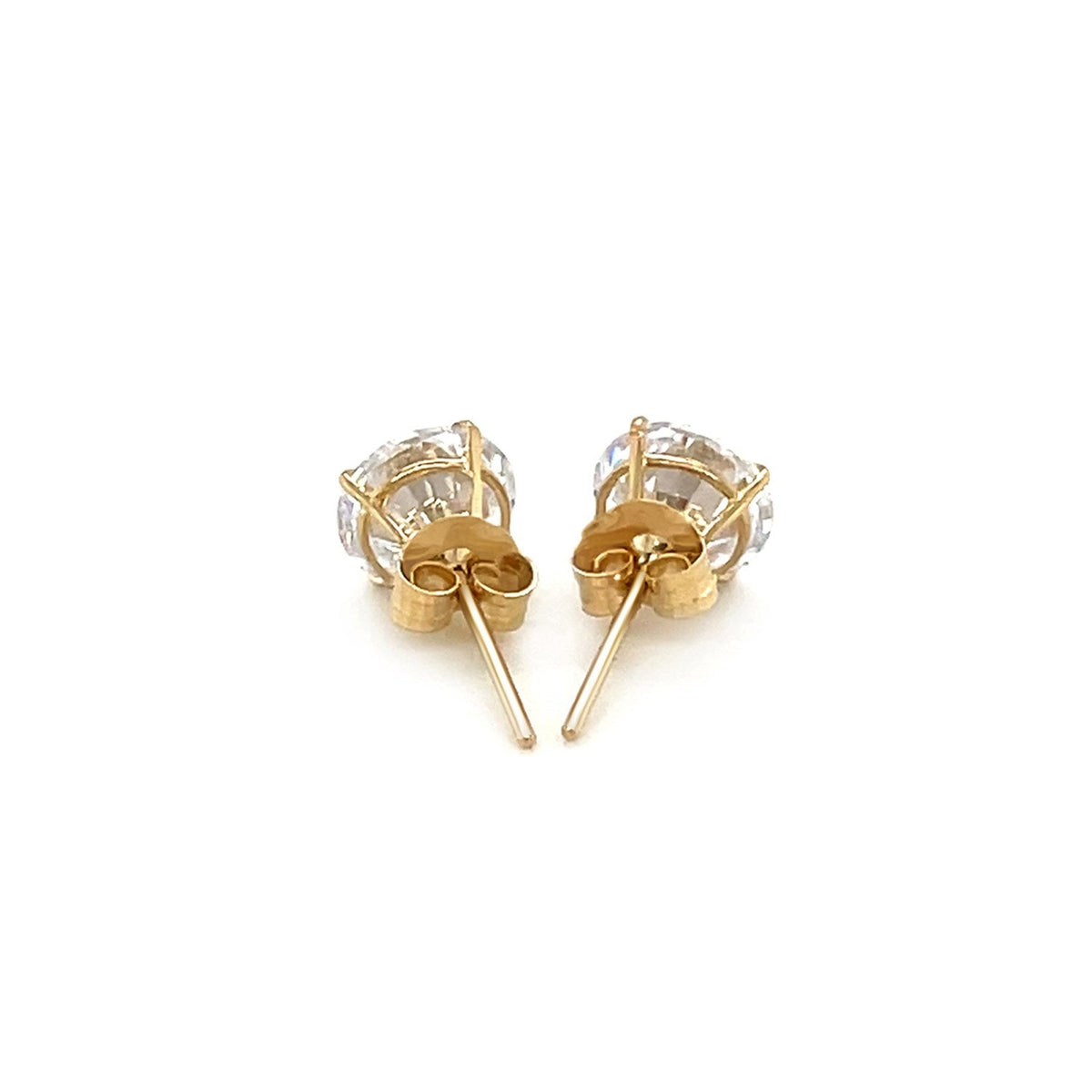 14K Yellow Gold Cubic Zirconia Stud Earrings