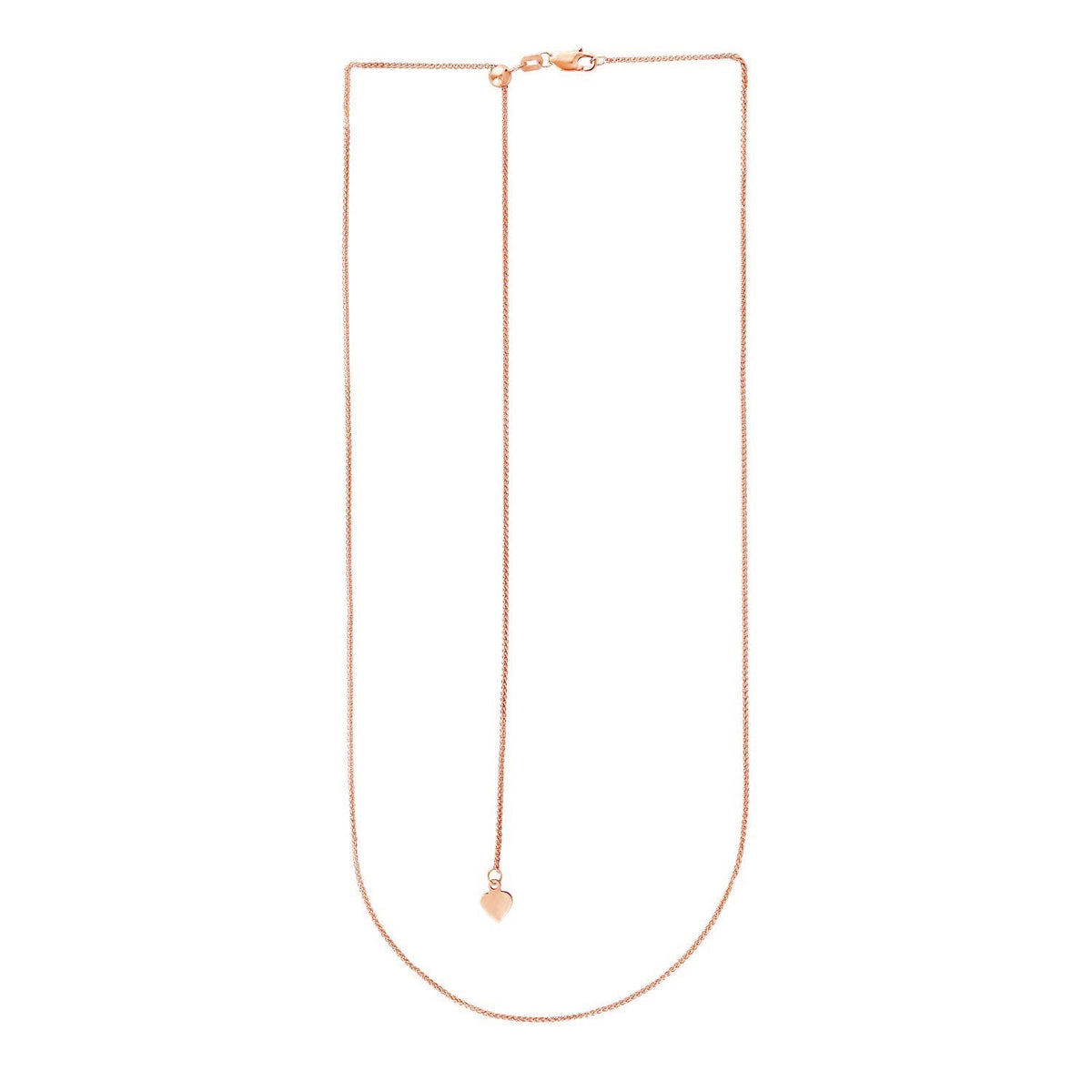 14K Rose Gold Wheat Chain