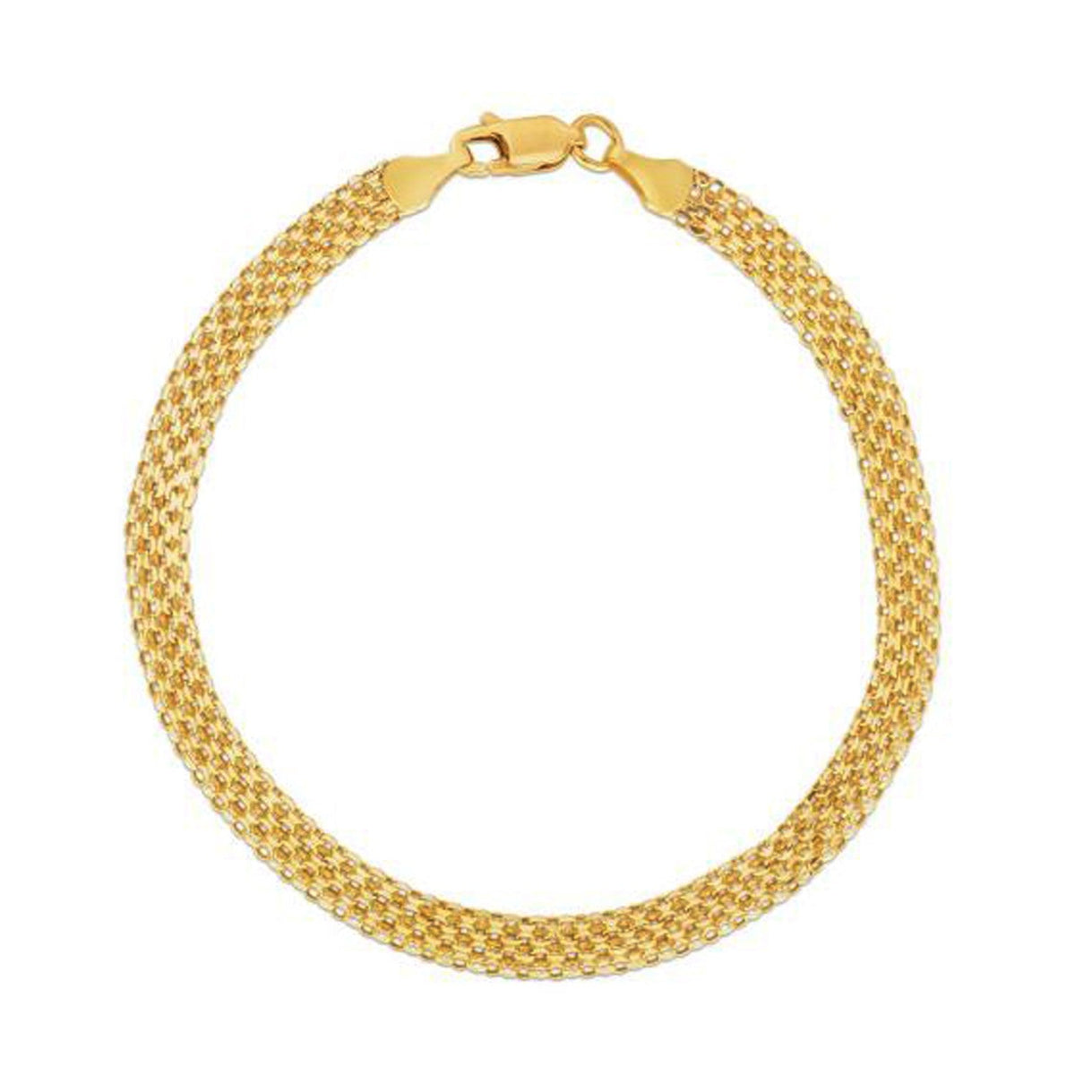 14K Yellow Gold Bismark Chain Bracelet, 4.7mm