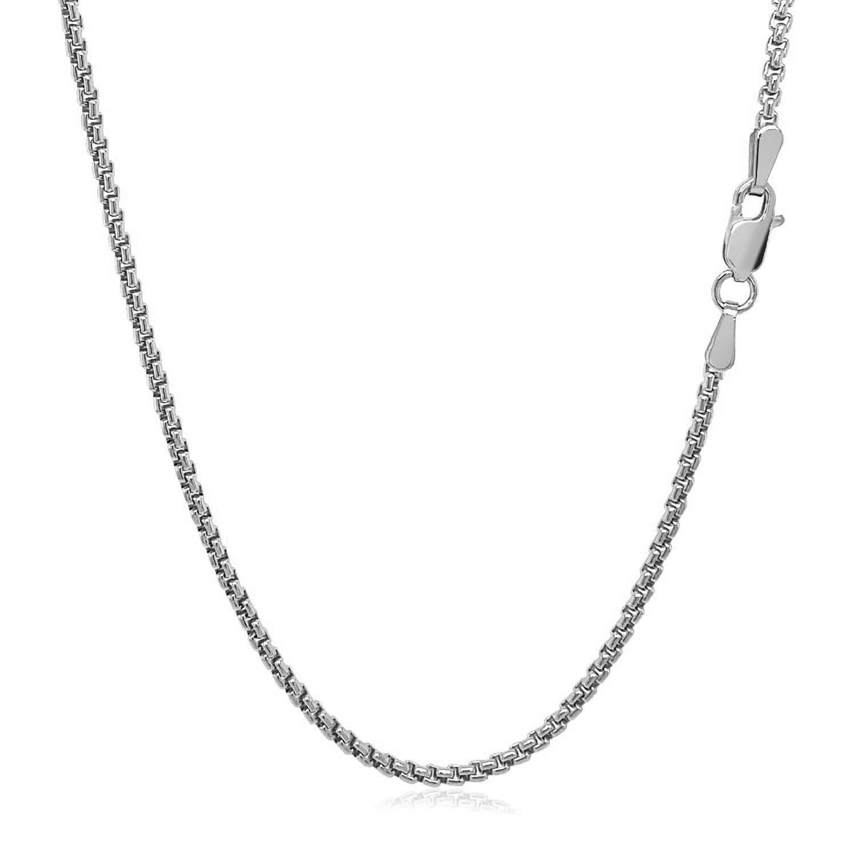 14K White Gold Round Box Chain