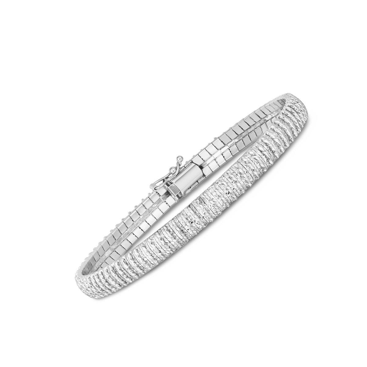 14K White Gold Diamante Flex Bracelet