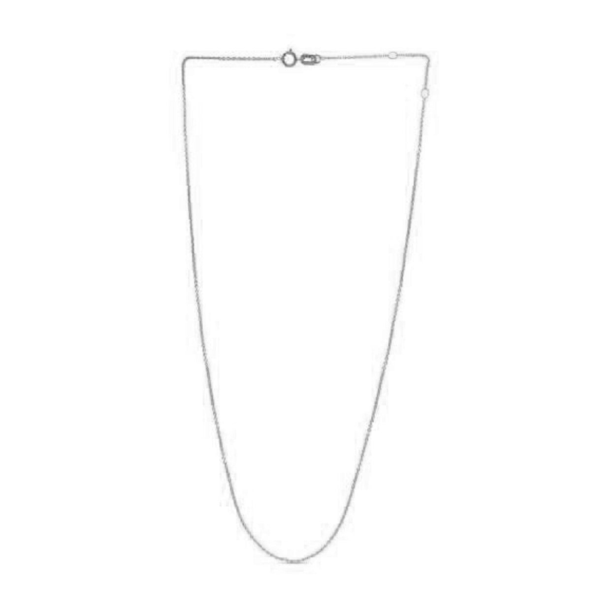14K White Gold Adjustable Cable Chain Necklace