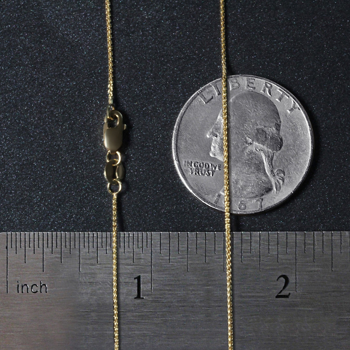 14K Yellow Gold Round Wheat Chain