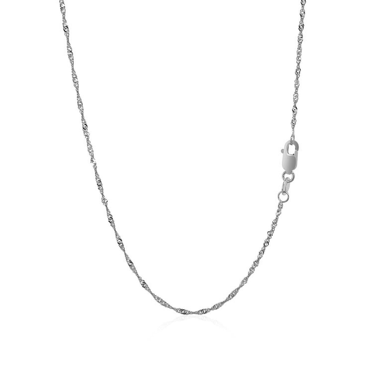 10K White Gold Singapore Chain Necklace
