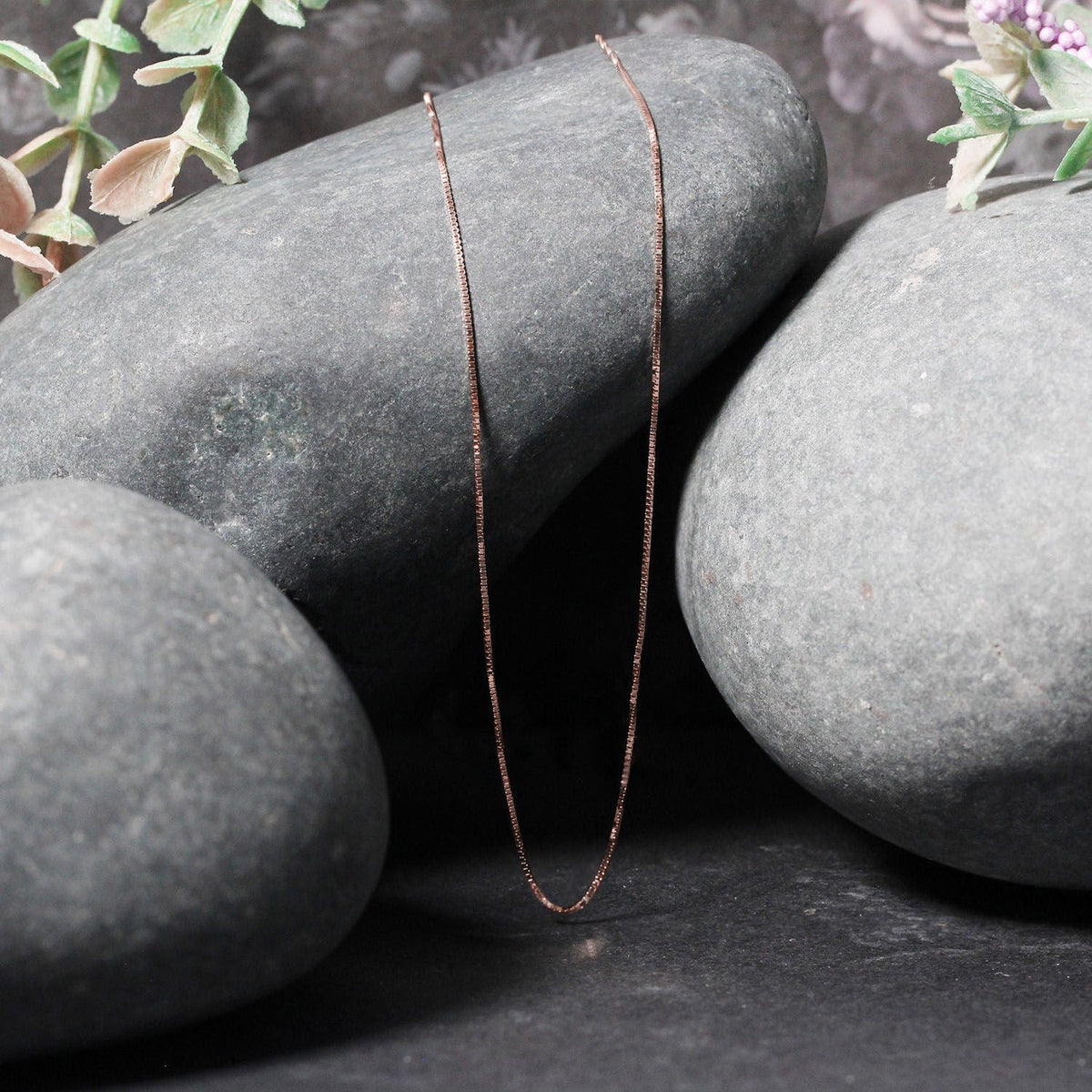 Rose Gold Box Chain Necklace