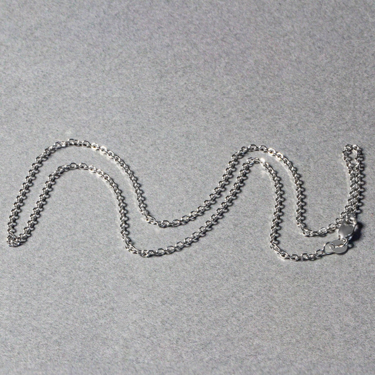 18K White Gold Diamond Cut Cable Link Chain Necklace