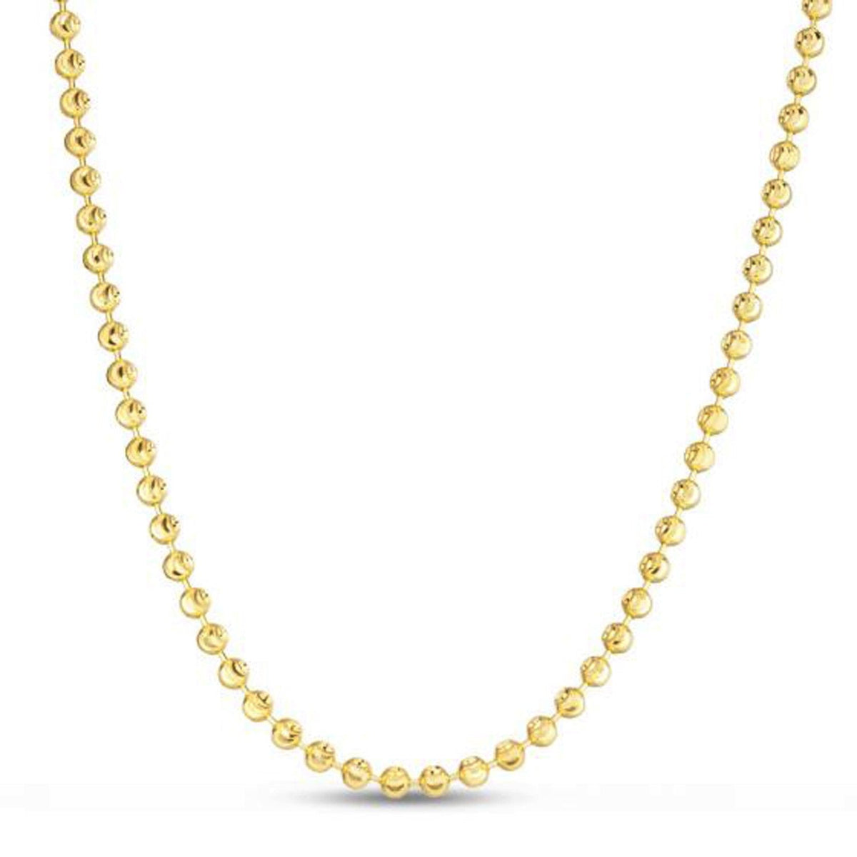 14K Yellow Gold Moon Cut Bead Chain