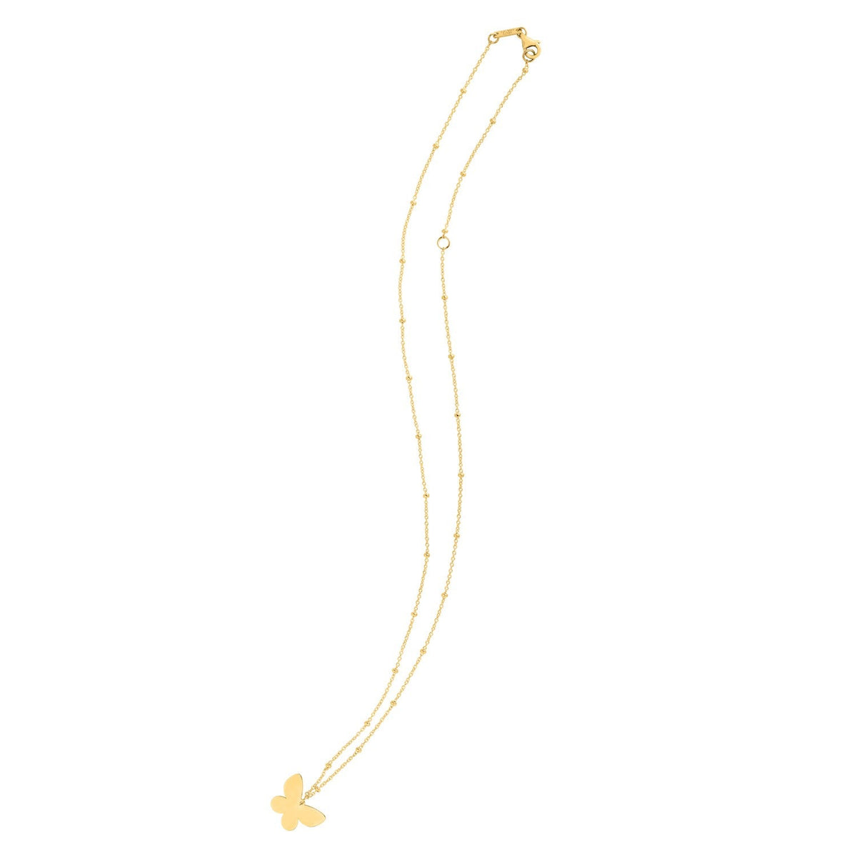 14K Yellow Gold Papillon Butterfly Necklace