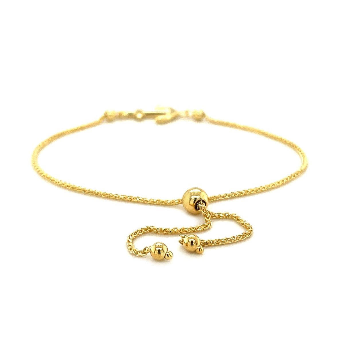 14K Yellow Gold Anchor Lariat Bracelet