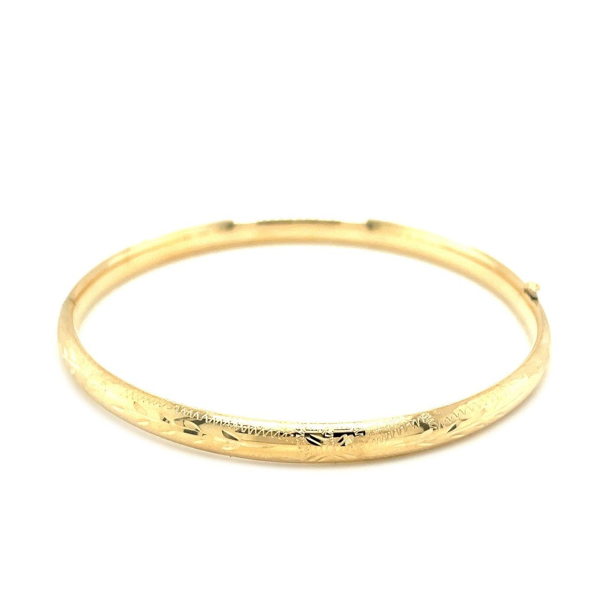 10K Yellow Gold Botanical Florentine Bangle