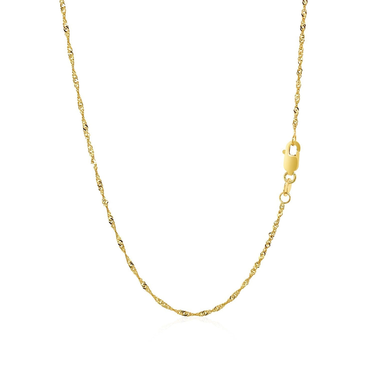 10K Yellow Gold Singapore Chain Necklace