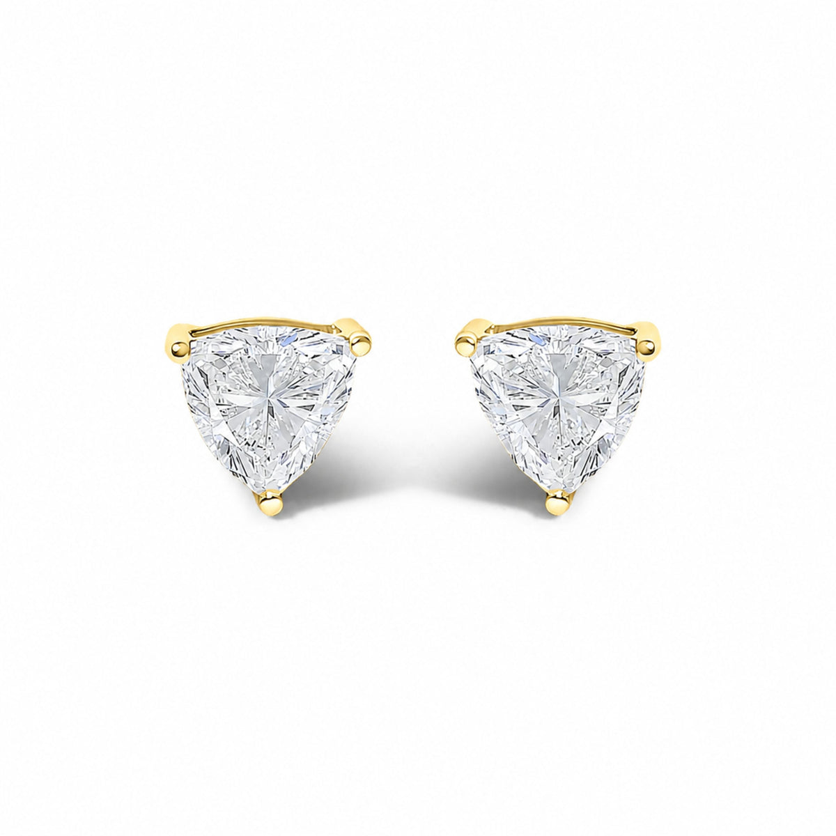 14K White Gold 1/2 Cttw Lab Grown Trillion Cut Solitaire Diamond Stud Earrings