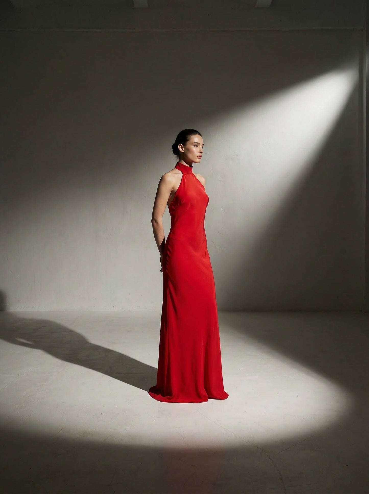 Silk Halter Neck Gown