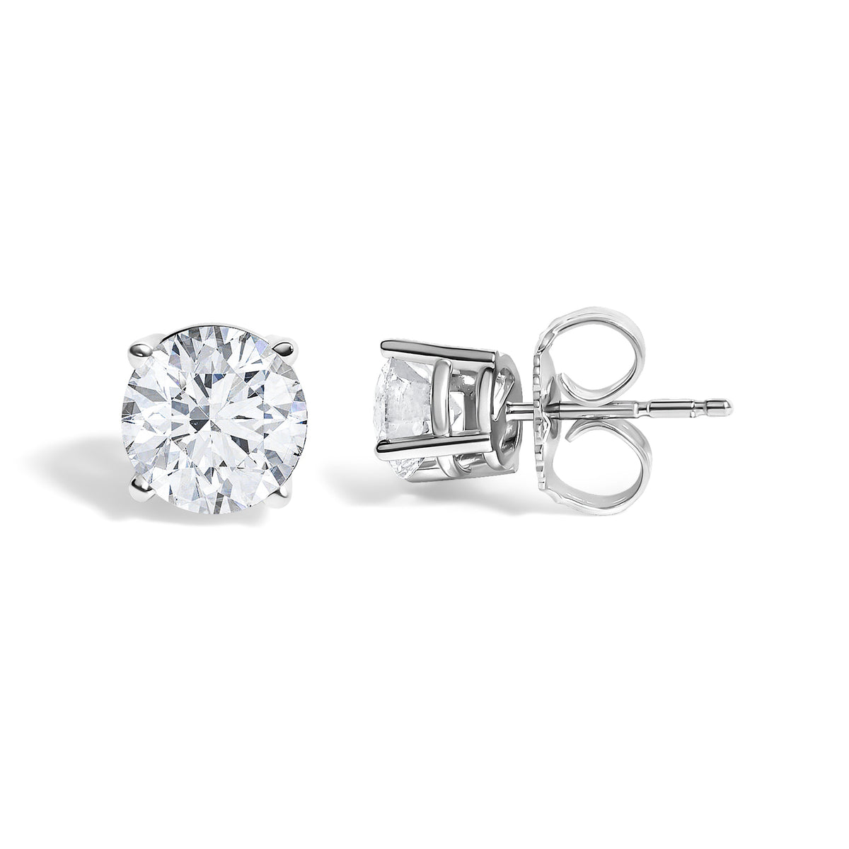 White Gold 1.10 Carat Diamond Solitaire Stud Earrings