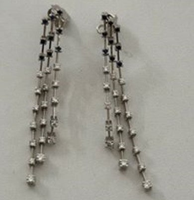 Crivelli - 18K WG, Diamond, Sapphire Earrings (Gross: 9.5 gr.; DIA: 0.95 ct. twd.; OS: 0.2 ct.) - MD222-177