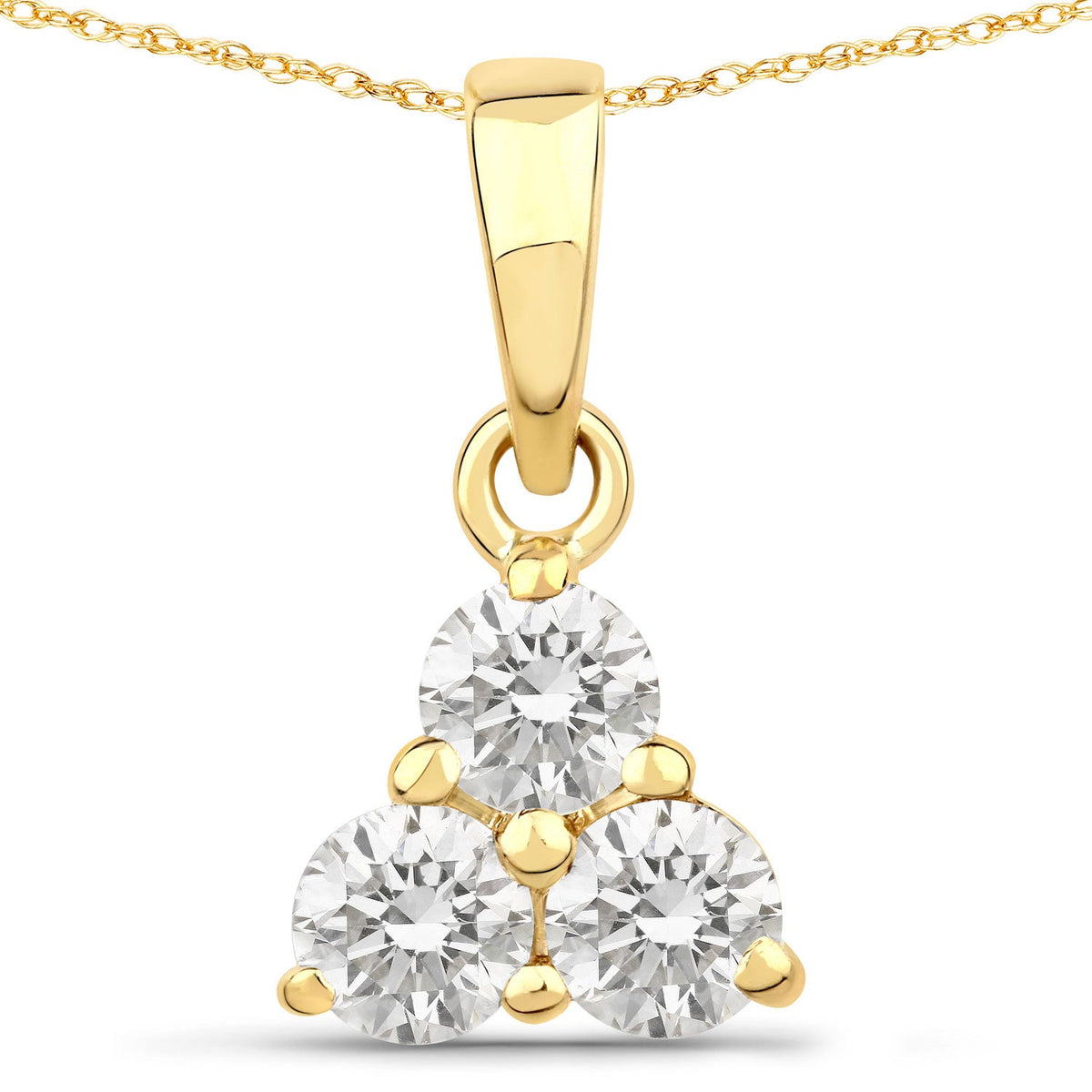 Yellow Gold Lab Grown Diamond Pendant Necklace