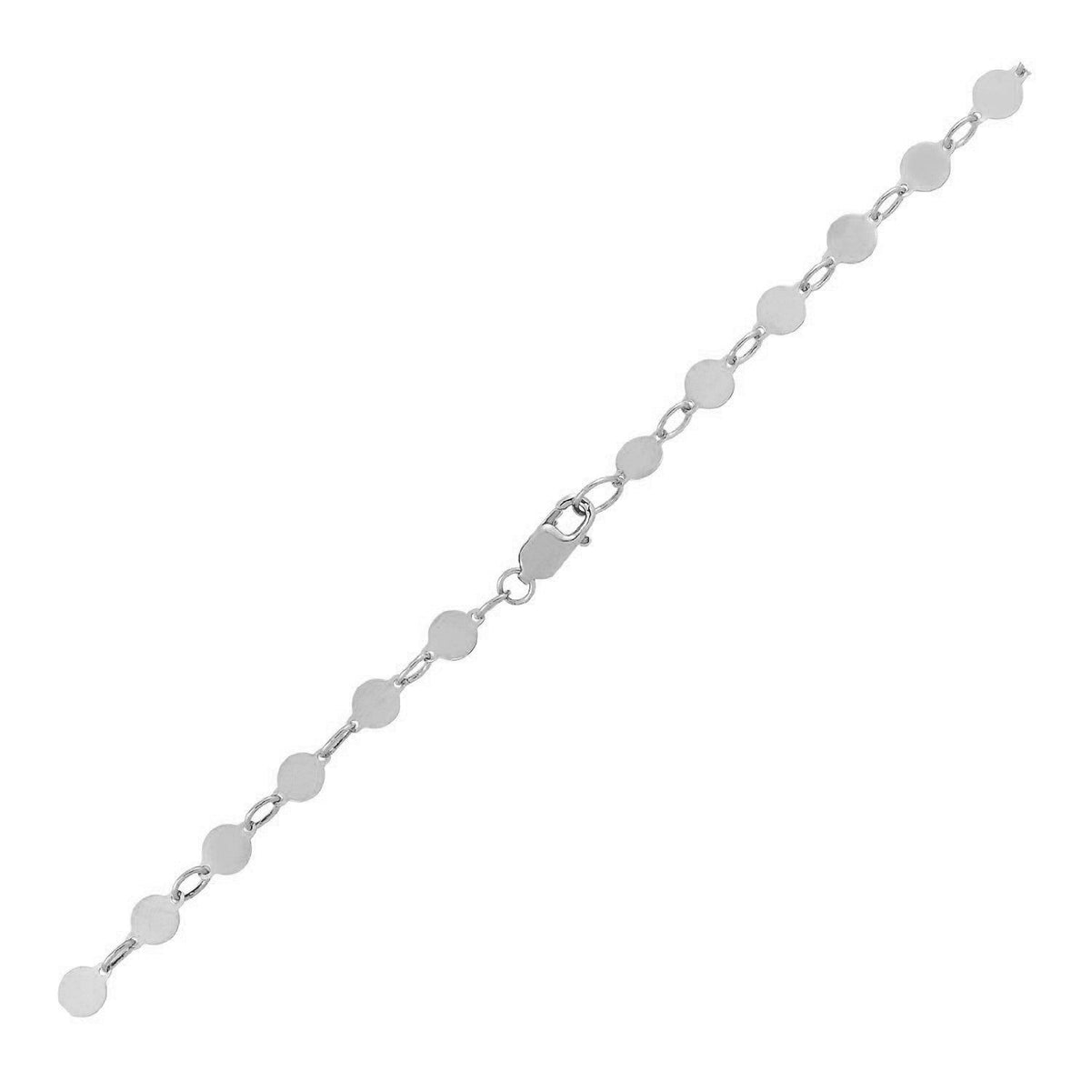 14K White Gold Polished Circles Bracelet