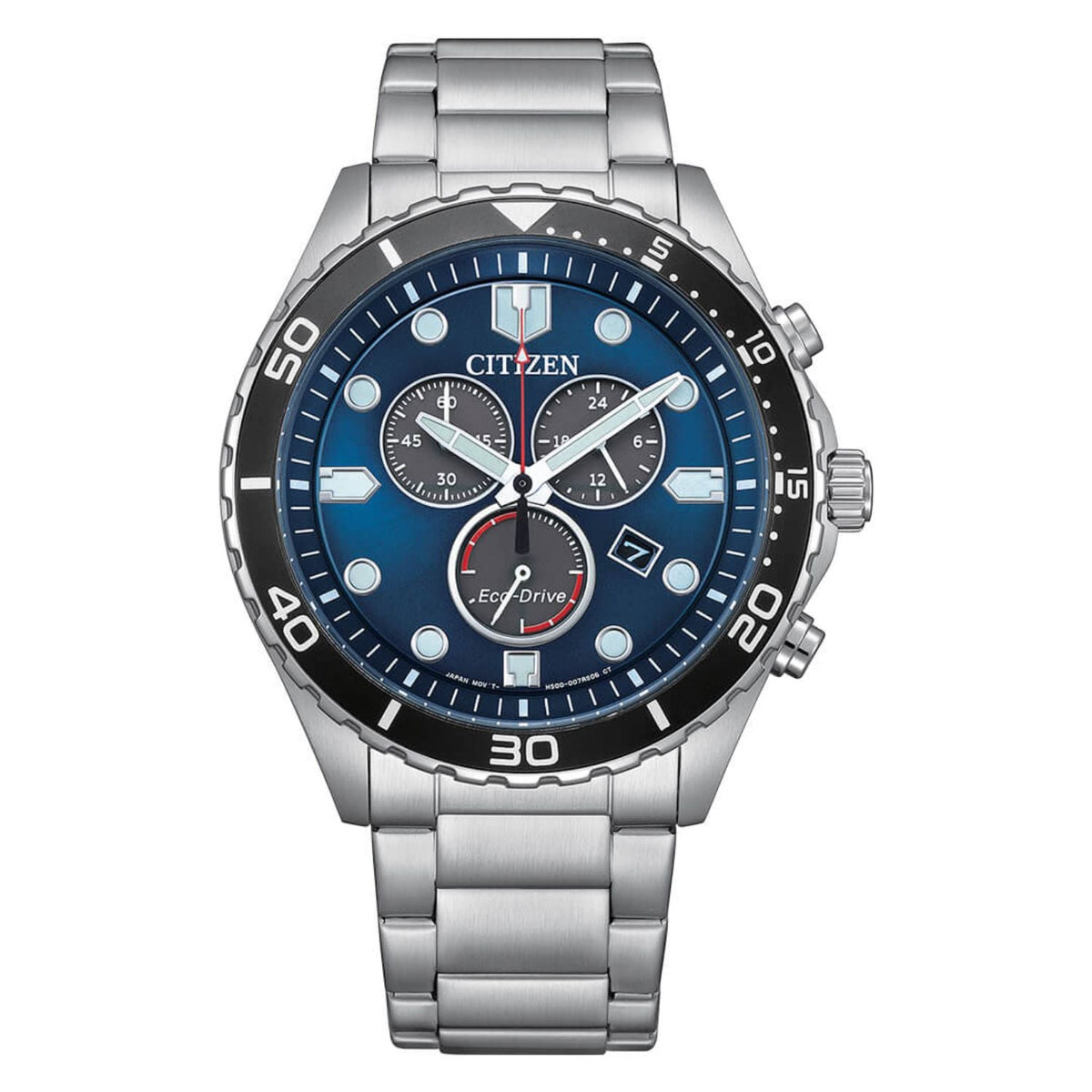 Citizen Eco-Drive Blue Dial Stainless Steel Chronograph Watch