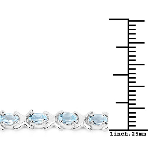 Sterling Silver Blue Topaz Tennis Bracelet