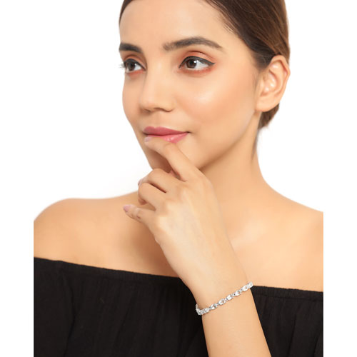 Sterling Silver Blue Topaz Tennis Bracelet