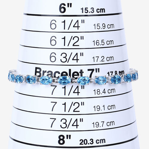 Swiss Blue Topaz Sterling Silver Tennis Bracelet
