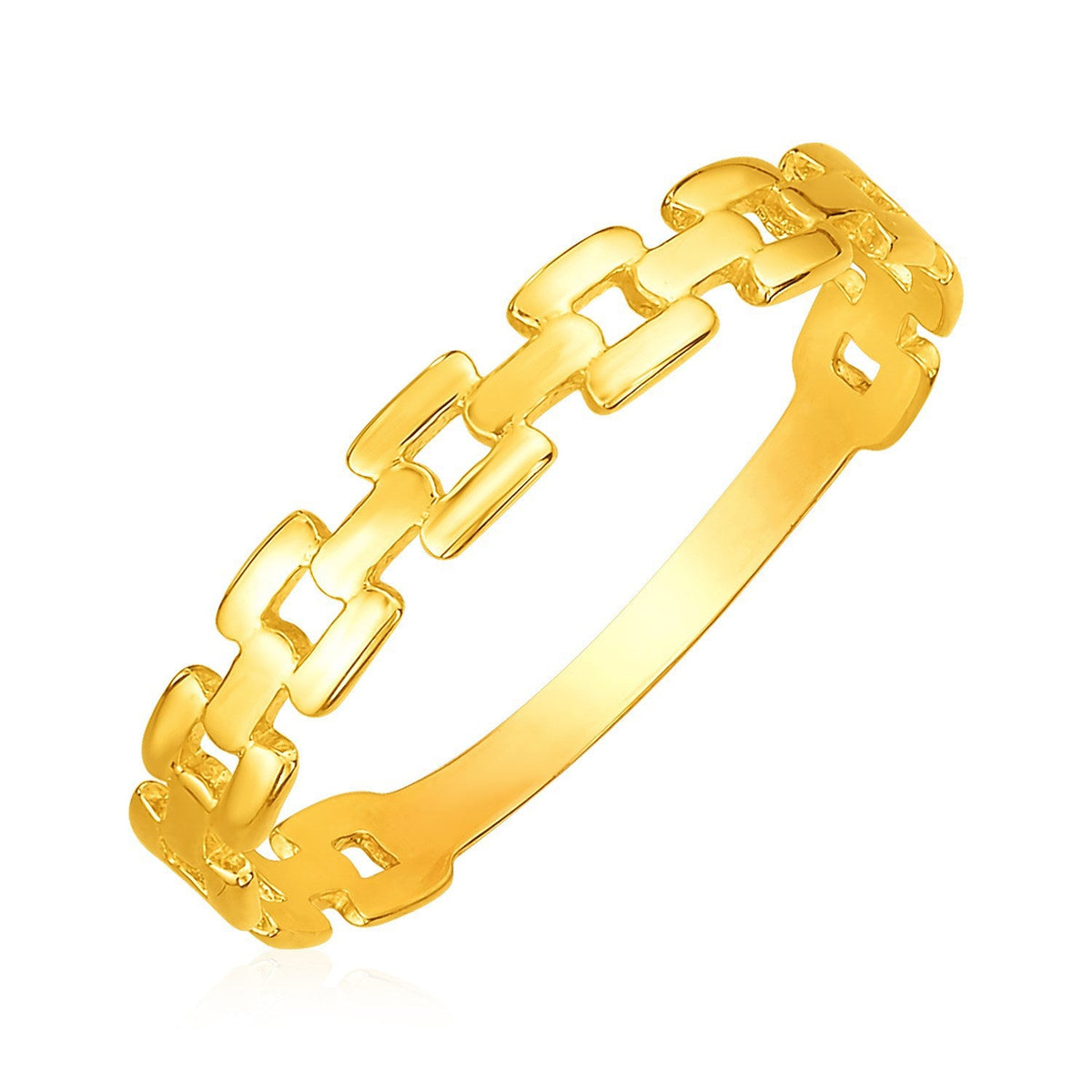 14K Yellow Gold Chain Link Ring