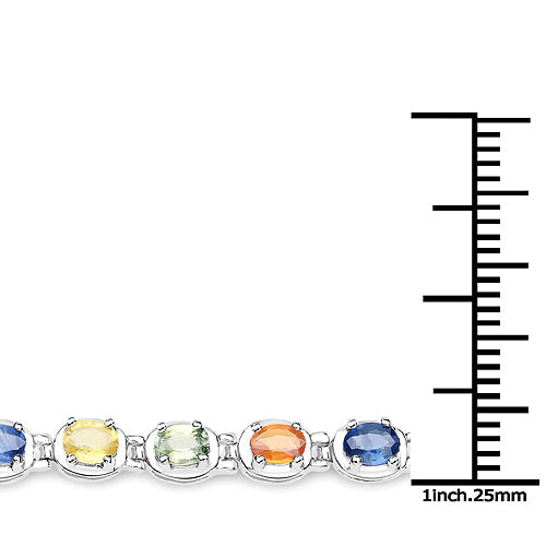 Sterling Silver Multi Sapphire Bracelet
