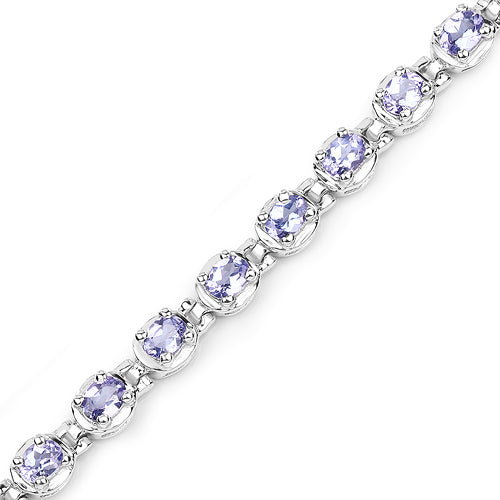 Sterling Silver Tanzanite Tennis Bracelet