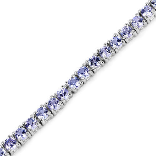 Sterling Silver Tanzanite Tennis Bracelet