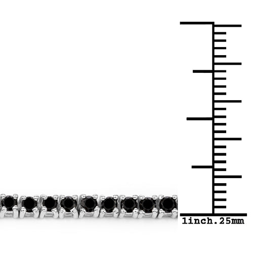 Sterling Silver Black Diamond Tennis Bracelet