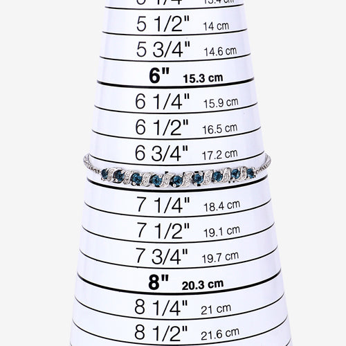 Sterling Silver London Blue Topaz and White Topaz Bolo Bracelet