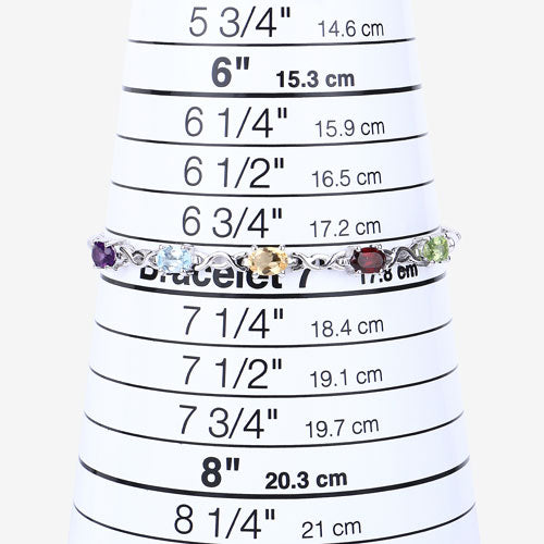 .925 Sterling Silver Multi Stone Bolo Bracelet