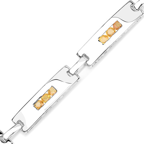 Sterling Silver Yellow Sapphire Tennis Bracelet