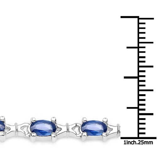 Sterling Silver Blue Sapphire Tennis Bracelet