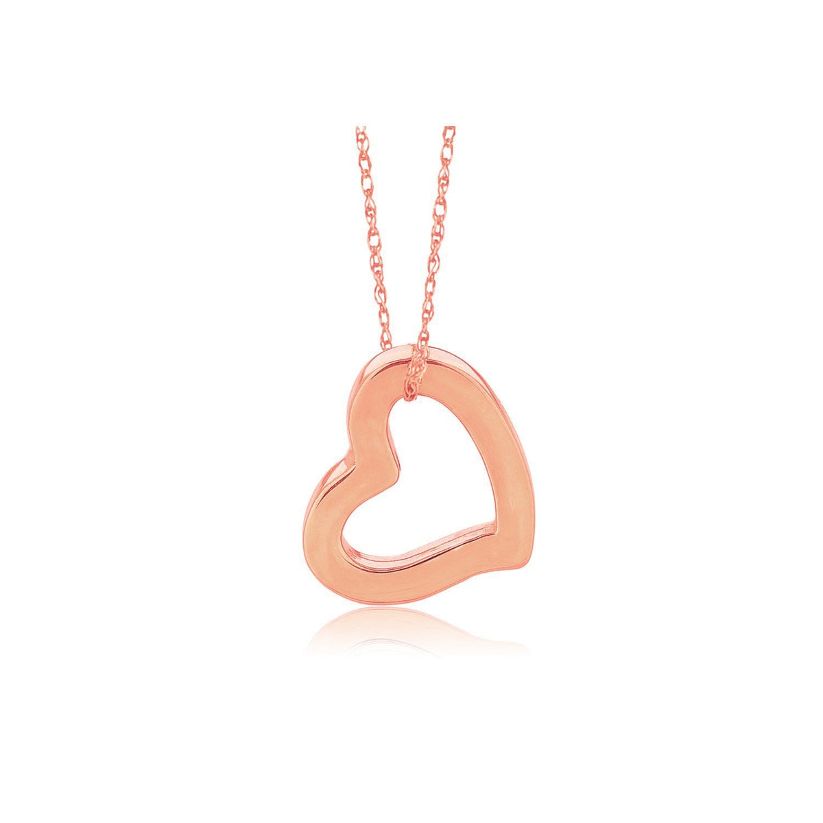 14K Rose Gold Heart Pendant Necklace