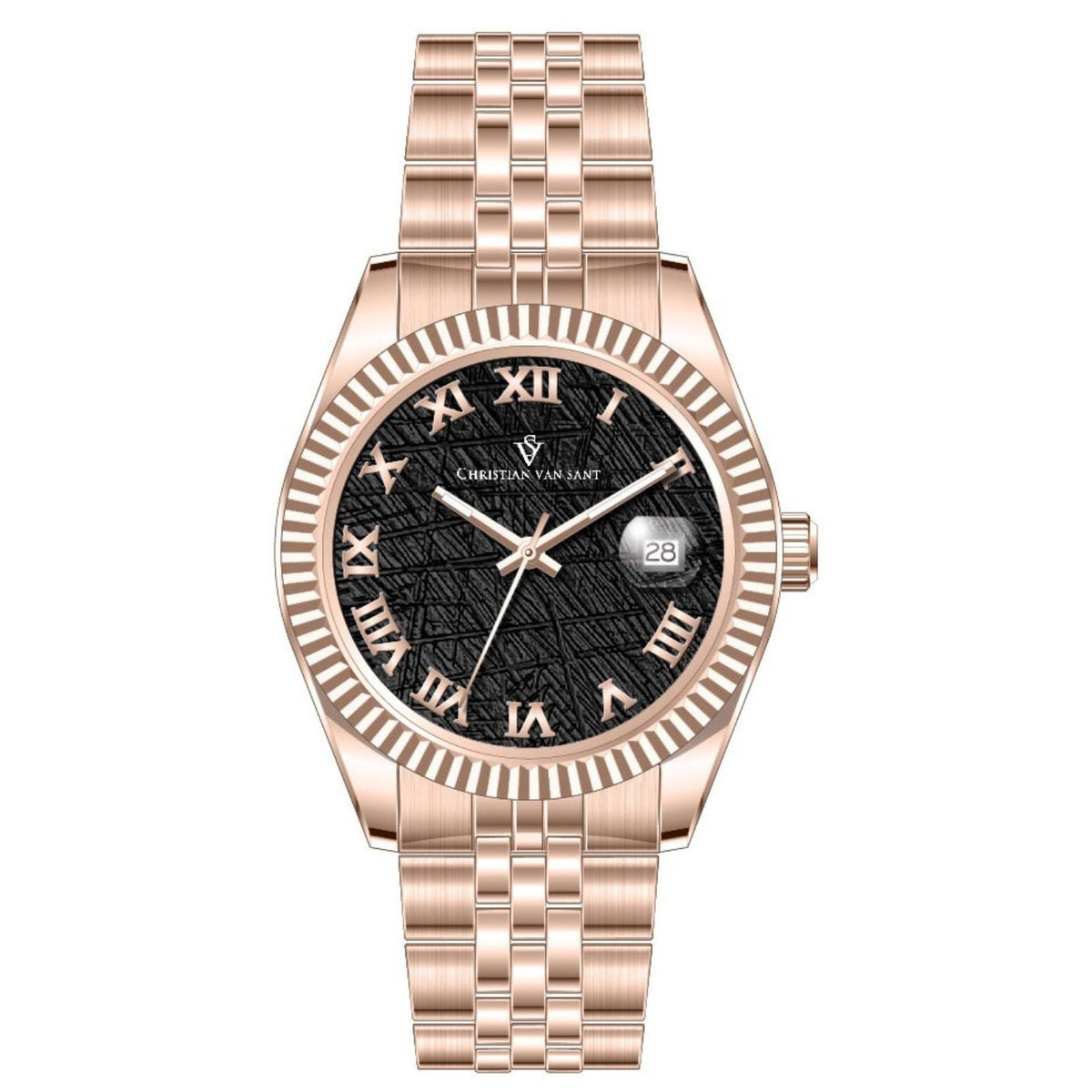 Christian Van Sant Stellar Rose Gold Tone Automatic Watch
