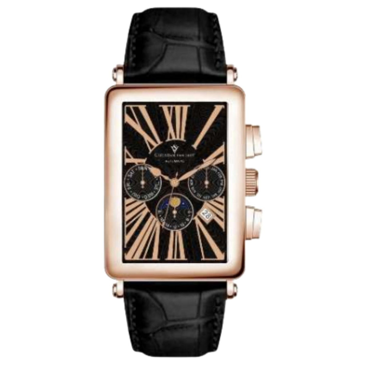 Christian Van Sant Prodigy Black Leather Automatic Watch