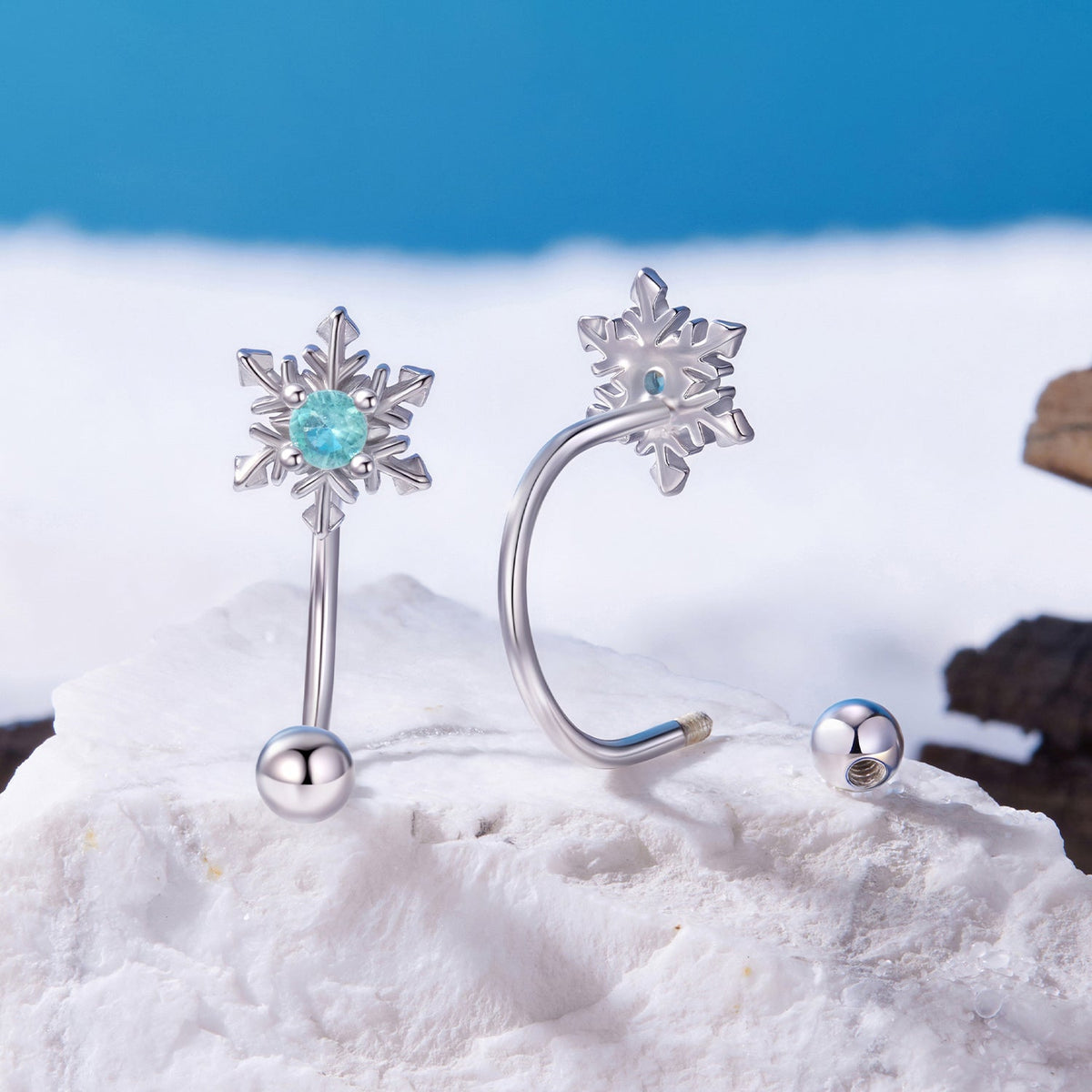 Sterling Silver Transparent Glass Earrings