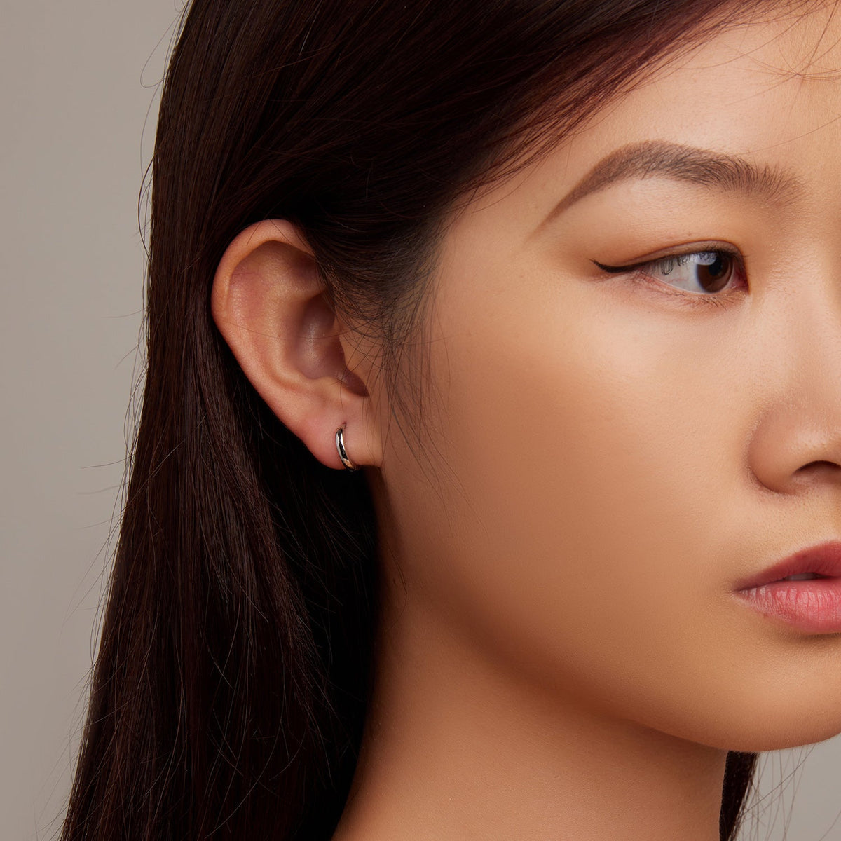 Platinum Plated Sterling Silver Hoop Earrings