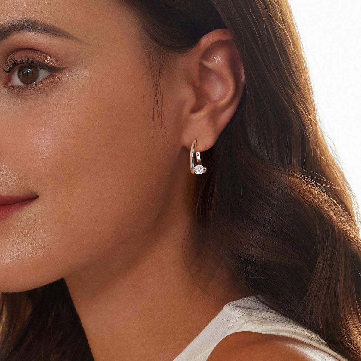 Sterling Silver Pavé CZ Earrings