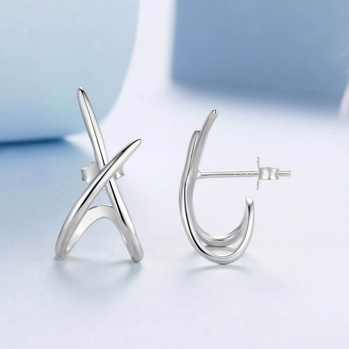 Oxidized Sterling Silver Drop Earrings