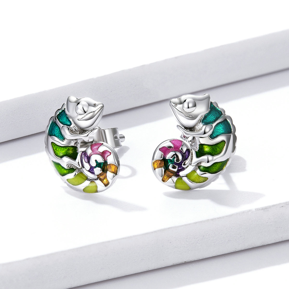 Sterling Silver Enamel Earrings