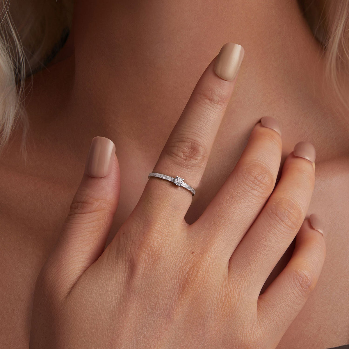 Sterling Silver Moissanite Ring