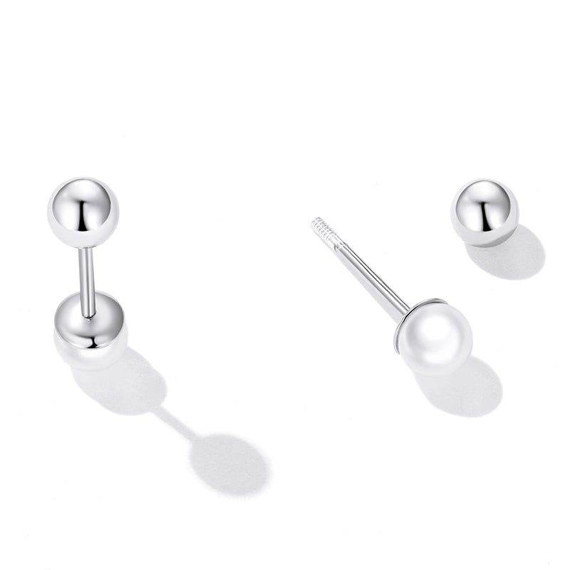 Sterling Silver Shell Pearl Stud Earrings