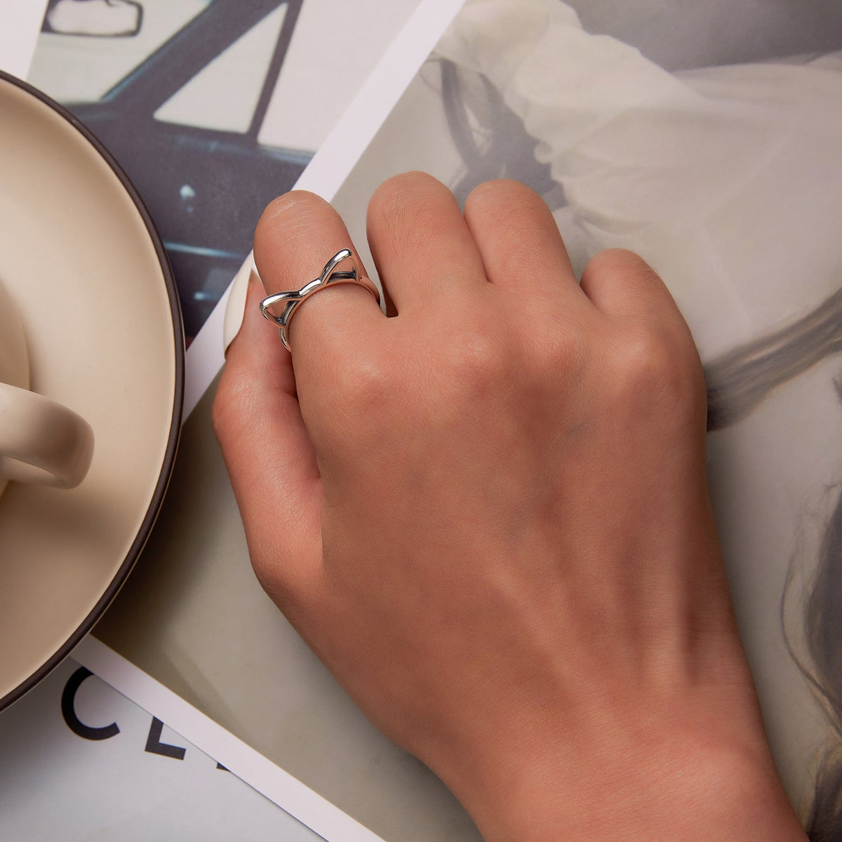 Sterling Silver Oxidized Paw Design Ring