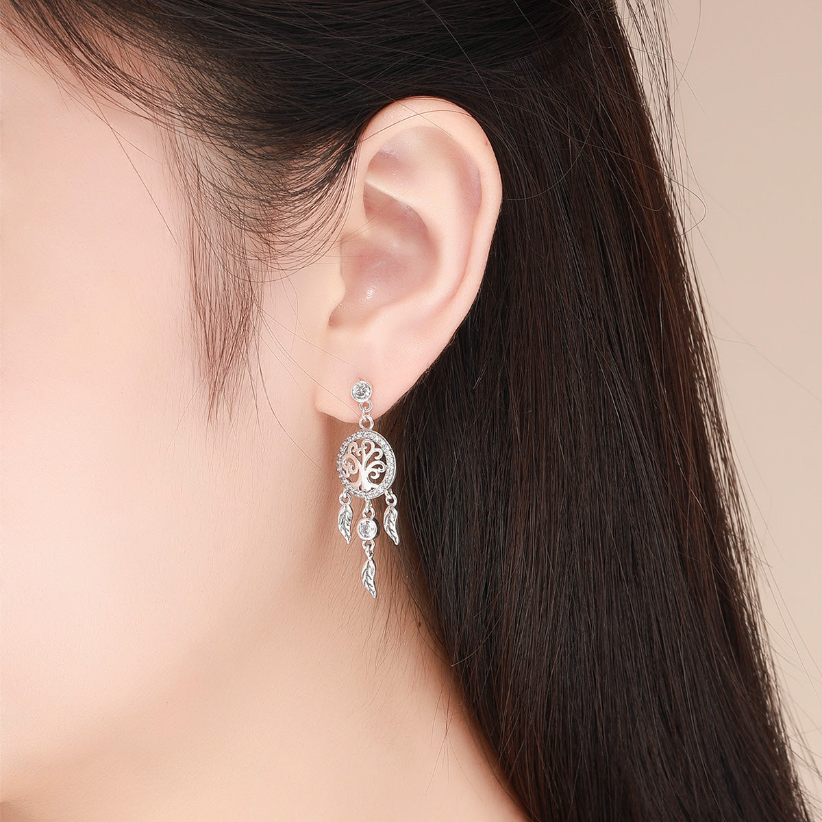 Sterling Silver Oxidized Pavé CZ Earrings