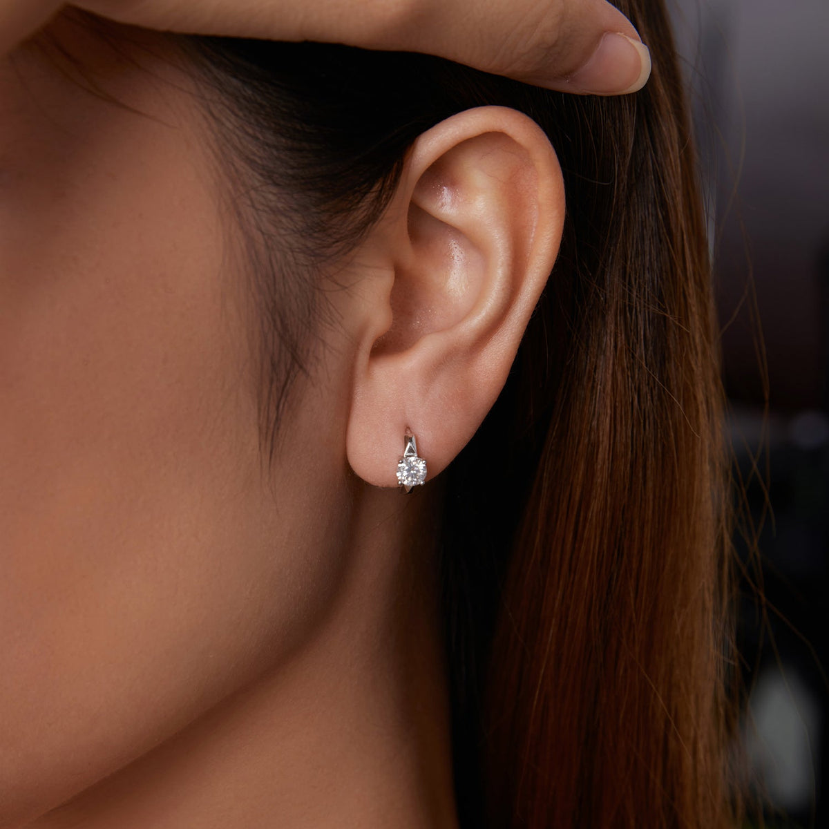 Sterling Silver Moissanite Stud Earrings