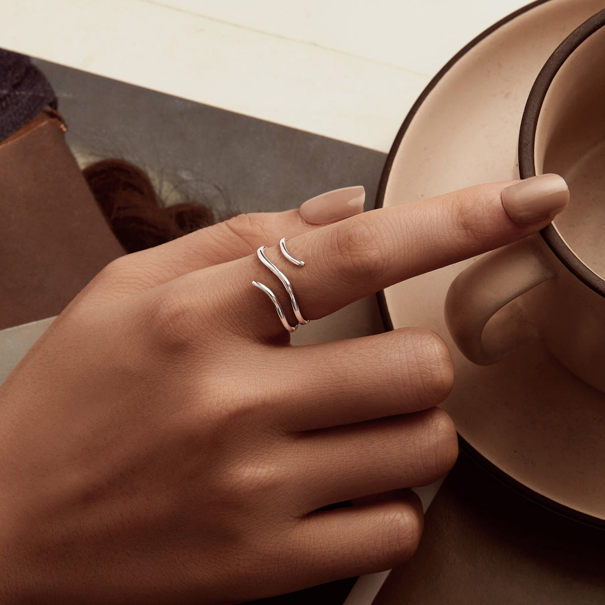 Sterling Silver Oxidized Silver Adjustable Ring